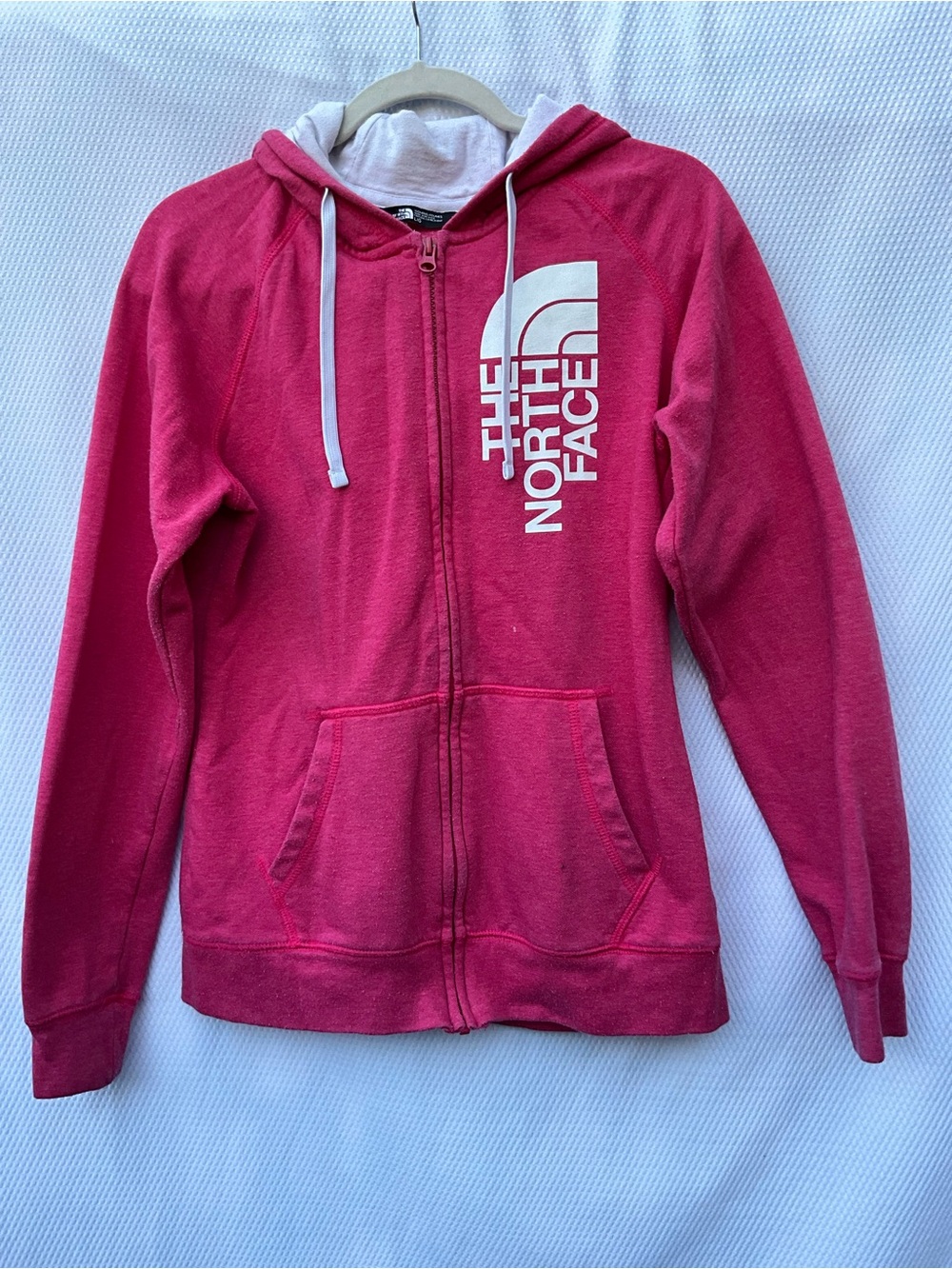 The North Face Women's Large Pink Half Dome Full Zip Fleece Hoodie TNF